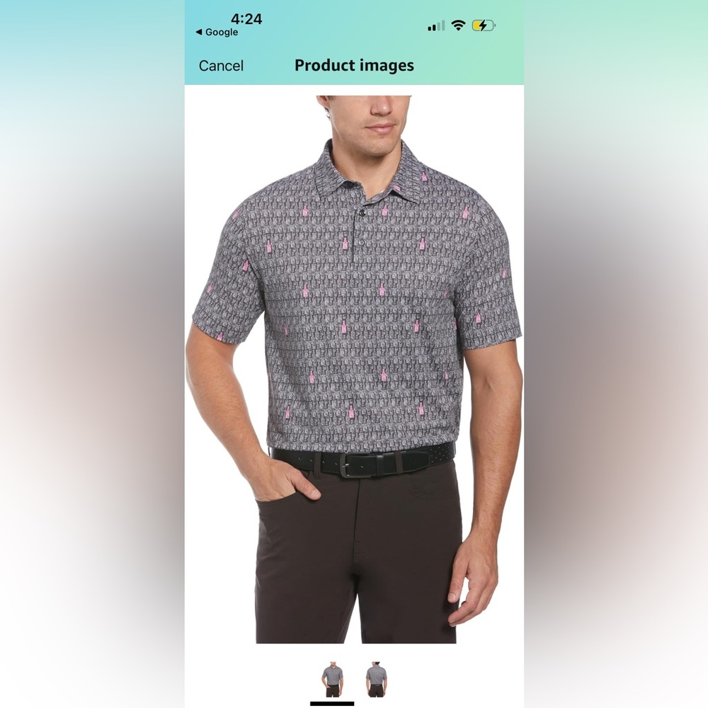 Callaway men’s all over scotch novelty golf polo small with company logo